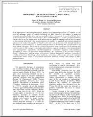 Problems faced by high school agricultural education teachers