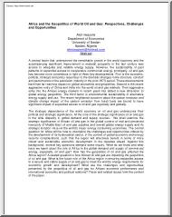 Akin Iwayemi - Africa and the Geopolitics of World Oil and Gas, Perspectives, Challenges and Opportunities