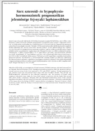 Remenár-Számel-Budai - Szex szteroid és hypophysis hormonszintek prognosztikus jelentősége fej-nyaki laphámrákban