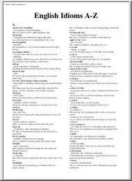 English Idioms A-Z