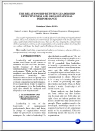 Brindusa Maria - The Relationship between Leadership effectiveness and Organizational Performance