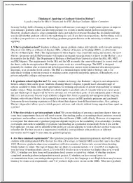 Thinking of Applying to Graduate School in Biology
