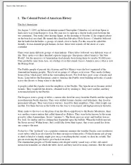 The colonial period of american history