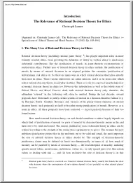 Christoph Lumer - The Relevance of Rational Decision Theory for Ethics