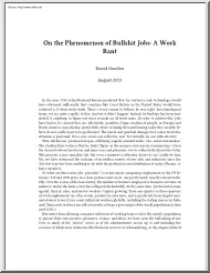 David Graeber - On the Phenomenon of Bullshit Jobs, A Work Rant