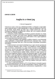 Orosz Gábor - Anglia és a római jog