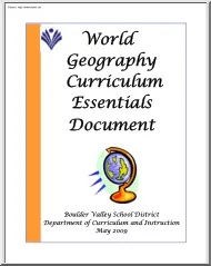 World Geography Curriculum Essentials Document