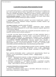A parazitás betegségek elleni immunitás formái