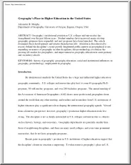 Alexander B. Murphy - Geographys Place in Higher Education in the United States