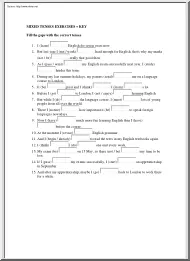 Mixed Tenses Exercises Plus Key