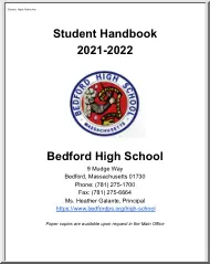 Bedford High School, Student Handbook