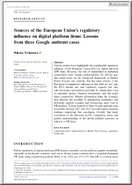 Hikaru Yoshizawa - Sources of the European Unions regulatory influence on digital platform firms, Lessons from three Google antitrust cases