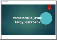 Immateriális javak, tárgyi eszközök