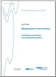 Ingo B. Witew - Measurements in room acoustics