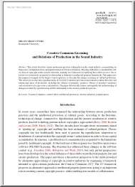 Milosz Miszczynski - Creative Commons Licensing and Relations of Production in the Sound Industry