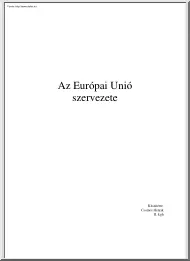 Csomor Henrik - Az Európai Unió szervezete