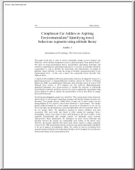 Anable J. - Complacent Car Addicts or Aspiring Environmentalists, Identifying Travel Behavious Segments Using Attitude Theory