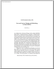 Beth Profit - Texts and Contexts, Meaning and Methodology in Church History