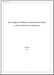 Az országos tisztifőorvos módszertani levele a műtéti sebfertőzések megelőzésére