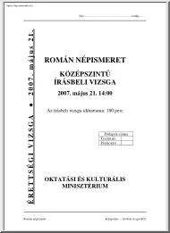 Román népismeret középszintű