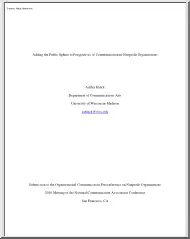 Ashley Hinck - Adding the Public Sphere to Perspectives of Communication in Nonprofit Organizations