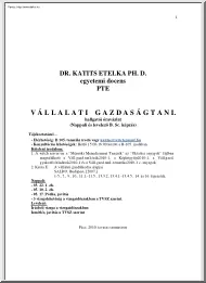 Dr. Katits Etelka - Vállalati