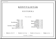 Szabó Gergő - Ezoterika könyvlista