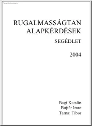 Rugalmasságtan alapkérdések