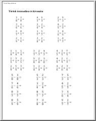 Törtek összeadása és kivonása