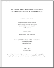 Melissa Kareen Zack - Reliability and validity of body composition and bone mineral density measurements by DXA