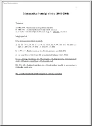 Matematika érettségi tételek