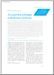 Biedermann Zsuzsánna - Az amerikai pénzügyi szabályozás története