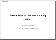 Ernesto Lowy - Introduction to Perl programming, Sesson I.