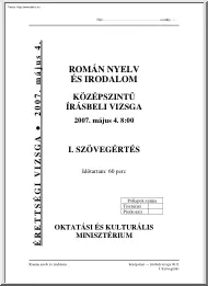 Román nyelv és irodalom