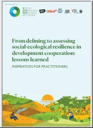 From defining to assessing social-ecological resilience in development cooperation, lessons learned