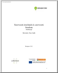 Sass Judit - Szervezeti érzelmek és