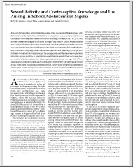 Amazigo-Silva-Kaufman - Sexual Activity and Contraceptive Knowledge and Use Among In School Adolescents in Nigeria