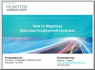 Anthony J. Eppert - How to Negotiate Executive Employment Contracts