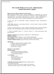 BSC modell (Ballanced Scorecard), vállalatirányítás mutatószámrendszer alapján