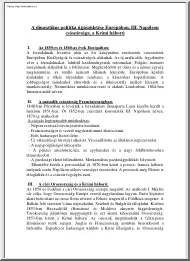 A dinasztikus politika újjászületése Európában, III. Napóleon császársága, a Krími háború