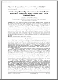 Awusi-Asare - Climate Change Knowledge and Awareness Creation in Relation to the Media among Senior High Students in Ghana