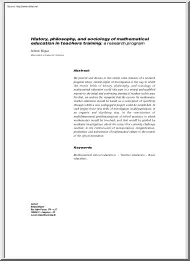 Antonio Miguel - History, Philosophy, and Sociology of Mathematical Education in Teachers Training
