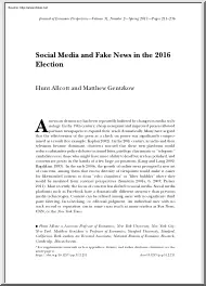 Allcott-Gentzkow - Social Media and Fake News in the 2016 Election