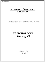 Csetneki Ildikó - A pszichológia