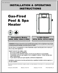 Gas Fired Pool and Spa Heater Installation and Operating Instructions