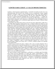 Gáspár Csaba László - A vallás