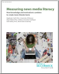 Craft-Maksl-Ashley - Measuring News Media Literacy, How Knowledge and Motivations Combine to Create News Literate Teens