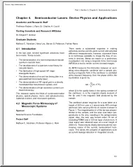 Rajeev-Charles - Semiconductor Lasers, Device Physics and Applications