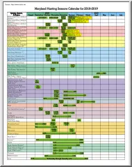Maryland Hunting Seasons Calendar for