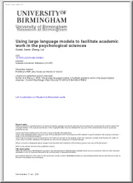 Using large language models to facilitate academic work in the psychological sciences